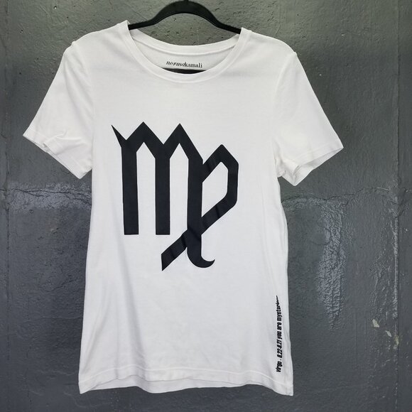 Norma Kamali VIRGO T-Shirt Women's XL Zodiac Astrology Tee Organic Cotton White - Picture 1 of 15
